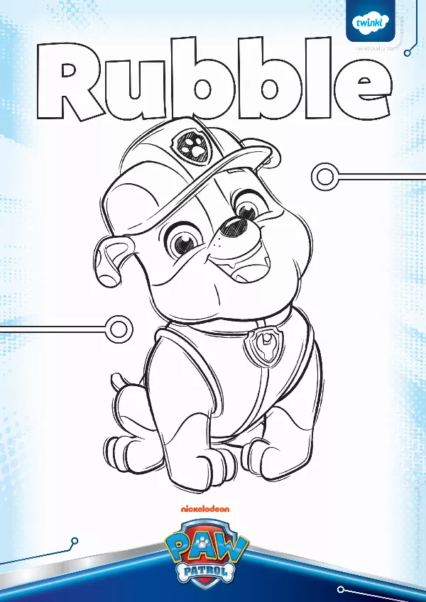 Rubble Colouring Sheet